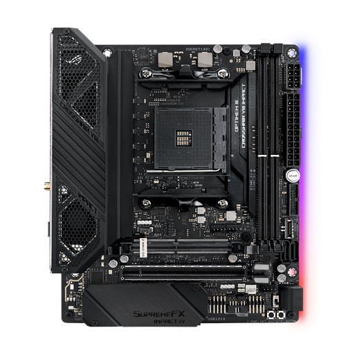 Материнская плата Asus - ROG CROSSHAIR VIII IMPACT, mDTX, AMD X570, 1xAM4, 2xDDR4 до 64ГБ, 1x1GbE, audio, M.2, Wi-Fi, Bluetooth, 4xSATA, 7xUSB3.2, 1xUSB3.2 Type C, 90MB11Q0-M0EAY0