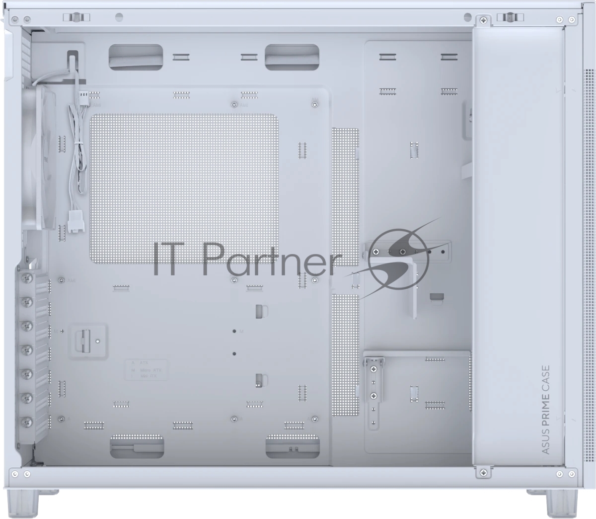 Корпус ASUS Prime AP303 TG, Midi-Tower, белый, 1 x 120 мм