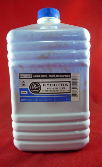 KPR-224C-1K Тонер для Kyocera TK-5220/5230/5240/5140/5150/5160/5270/5280/5290/8115/895/590/580 Cyan (фл.  1кг)  B&W