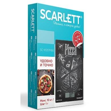 SCARLETT Весы кухонные электронные SC-KS57P66 макс.вес:10кг черный/рисунок