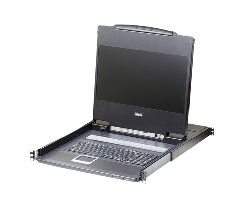 KVM-консоль ATEN - CL6700MW, 1PC, 17.3", D-Sub (Female) + DVI-D (Female) + HDMI (Female) + USB Type B (Female) + MiniJack (Female) - 1 ports, CL6700MW-ATA-RG