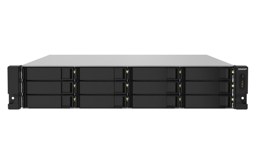 Сетевое хранилище без дисков/ SMB QNAP TS-1232PXU-RP-4G 12-Bay quad-core 64-bit AL324 1.7 GHz rackmount NAS with 250W redundant PSU, 4GB DDR4 UDIMM RAM (max 1x16GB), SATA 6Gb/s, 2x 10GbE SFP+ LAN, 2x2.5 GbE LAN, 1x PCIe Gen2 x2 slot. W/o RAIL-B02