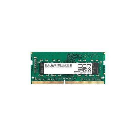 Оперативная память CBR CD3-SS04G16M11-01, 4 ГБ, DDR3L, 1600 МГц, SO-DIMM