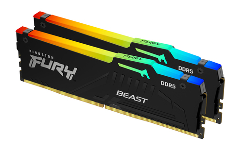 Память DDR5 2x8GB 5600MHz Kingston KF556C36BBEAK2-16 Fury Beast Black RGB RTL Gaming PC5-44800 CL36 DIMM 288-pin 1.25В kit single rank с радиатором Ret