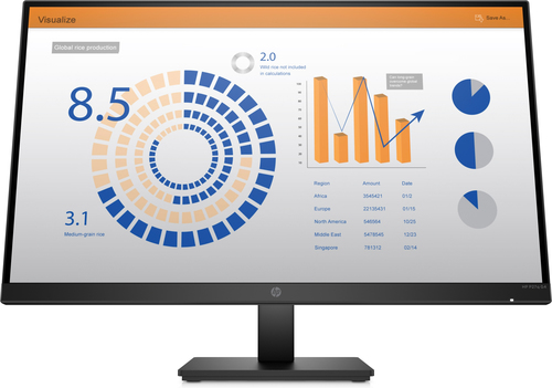 МОНИТОР 27" HP P27q G4 (2560x1440 QHD, IPS, 16:9, 250 cd/m2, 1000:1, 5ms, 178°/178°, HDMI, VGA, Plug-and-Play, height, B