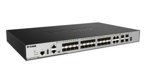 Коммутатор/ DGS-3630-28SC/A1ASI,DGS-3630-28SC/*SI Managed L3 Stackable Switch 20x1000Base-X SFP, 4x10GBase-X SFP+, 4xCombo 1000Base-T/SFP, Surge 6KV, CLI, 1000Base-T Management, RJ45 Console, mini-USB Console, USB, RPS, Alarm RJ-45, Dying Gasp, Standard Image F/W