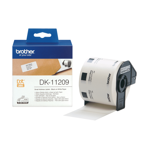 Кассета с наклейками Brother DK11209, 800шт 29x62мм, оригинальная (DK11209)