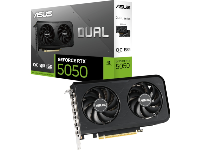 8Gb Asus PCI-E 5.0 DUAL-RTX5050-O8G NVIDIA GeForce RTX 5050 8Gb 128bit GDDR6 2647/20000 HDMIx1 DPx3 HDCP Ret