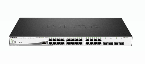 коммутатор D-Link PROJ Управляемый L2 PoE-коммутатор, 24x1000Base-T PoE, 4x1000Base-X SFP, PoE-бюджет 370 Вт, защита от статического электричества до 6 кВ, CLI, консольный порт RJ-45, поддержка Dying Gasp