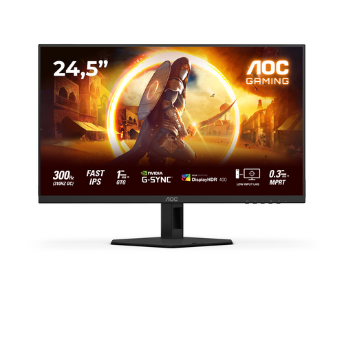 LCD AOC 24.5" 25G4SRE Black/red {Fast IPS 1920x1080 300Hz (OC 310Hz) 1ms 400cd 2xHDMI DisplayPort Internal Vesa}