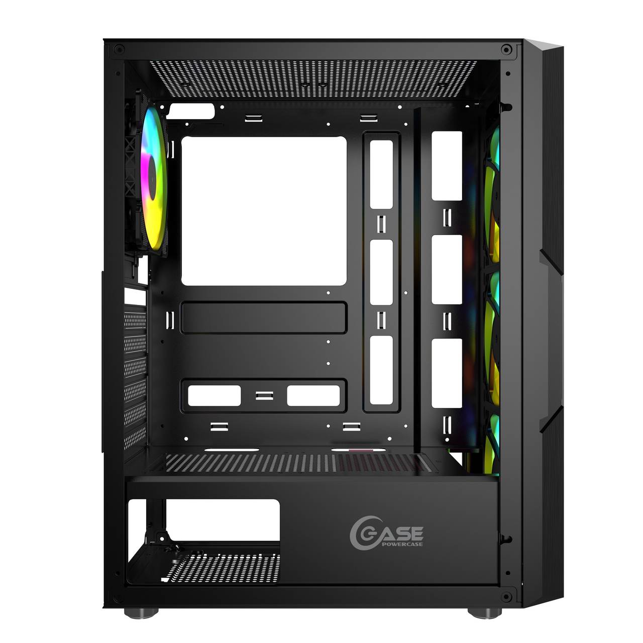 Powercase Mistral T4B, Tempered Glass, 4x 120mm 5-color fan, чёрный, ATX