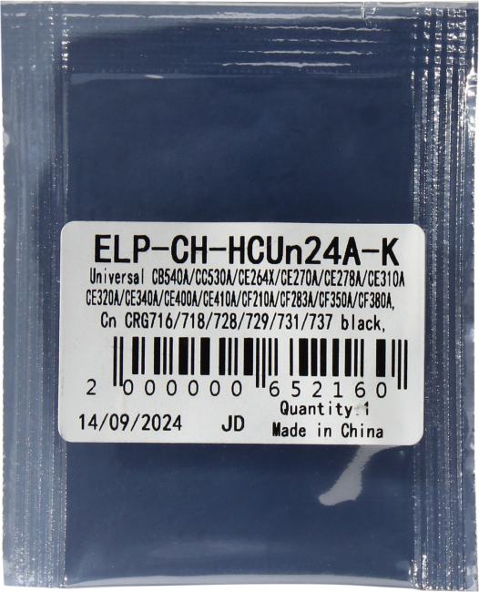<ELP-CH-HCUn24A-K> Чип для картриджа  CB540A/CC530A/CE264X/CE270A/278A/310A/320A/340A/400A/410A  Black