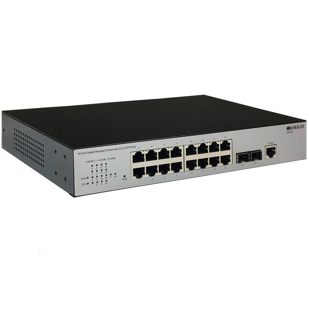 ORIGO OS3118/A2A Управляемый L2 16x1000Base-T, 2x1000Base-X SFP