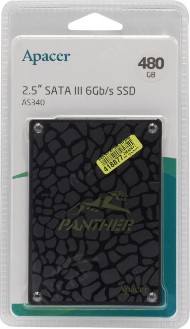 SSD 480 Gb SATA 6Gb/s Apacer AS340 Panther <AP480GAS340G-1>  2.5" 3D TLC