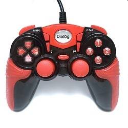 Геймпад Dialog Action (GP-A15 Black-Red) (Vibration, 12кн, 8 поз.перекл, 2 мини-джойстика, USB)