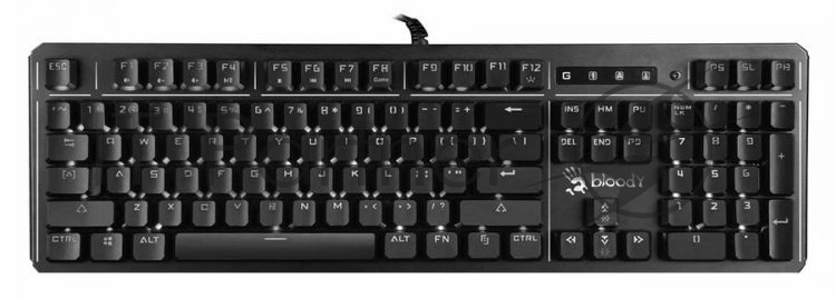 Клавиатура проводная A4 B975 механическая черный USB Gamer LED (подставка для запястий)