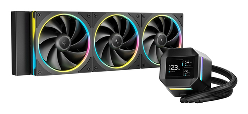 Кулер с водяным охлаждением Deepcool LM360 ARGB Soc-AM5/AM4/1200/1700/1851 черный 4-pin 19-36dB Al LCD 250W 1729gr Ret (R-LM360-BKDMMC-1)