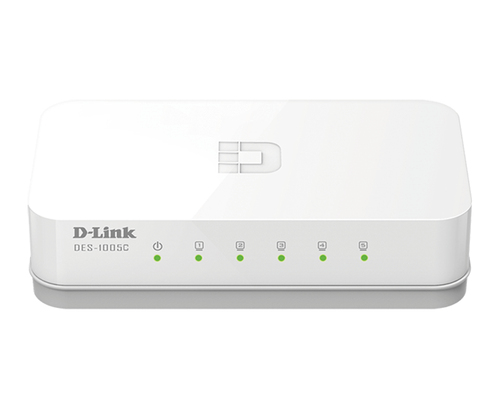 Коммутатор Неуправляемый D-Link - DES-1005C, Layer 1, 5-10/100Mb, настольный, DES-1005C/F6/E