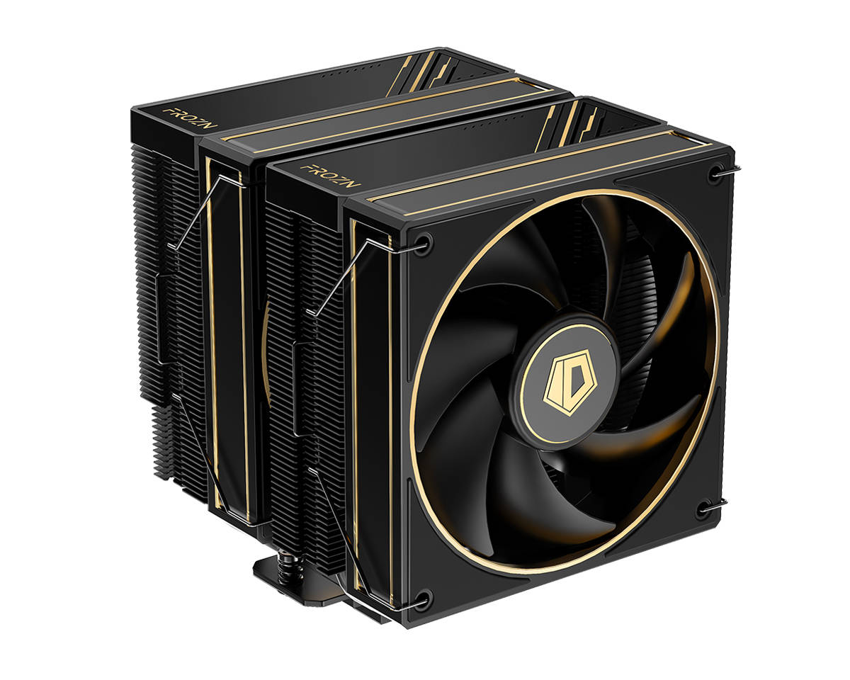 Кулер для процессора ID-COOLING FROZN A620 GDL LGA1700/1200/115X/AM5/AM4 (8шт/кор, TDP 270W, PWM, черно-золотой, 6 тепл.трубок + медная база, DUAL FAN 120mm) RET