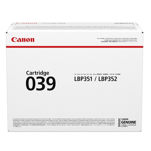 Canon Cartridge 039BK 0287C001  Тонер-картридж черный для i-SENSYS LBP351x/352x. Чёрный. 11 000 страниц.