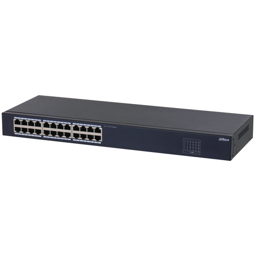 DAHUA DH-SF1024 24-портовый неуправляемый коммутатор, 24xRJ45 100Mb, коммутация 4.8 Гбит/с, MAC-таблица 8К, металл, установка настольная/в стойку