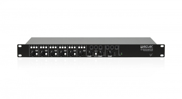 eSAM603 Микшер Ecler  6-канальный коммутатор, входы: 1 Line, 4 Mic/Line (питание 18 В),  1  Mic