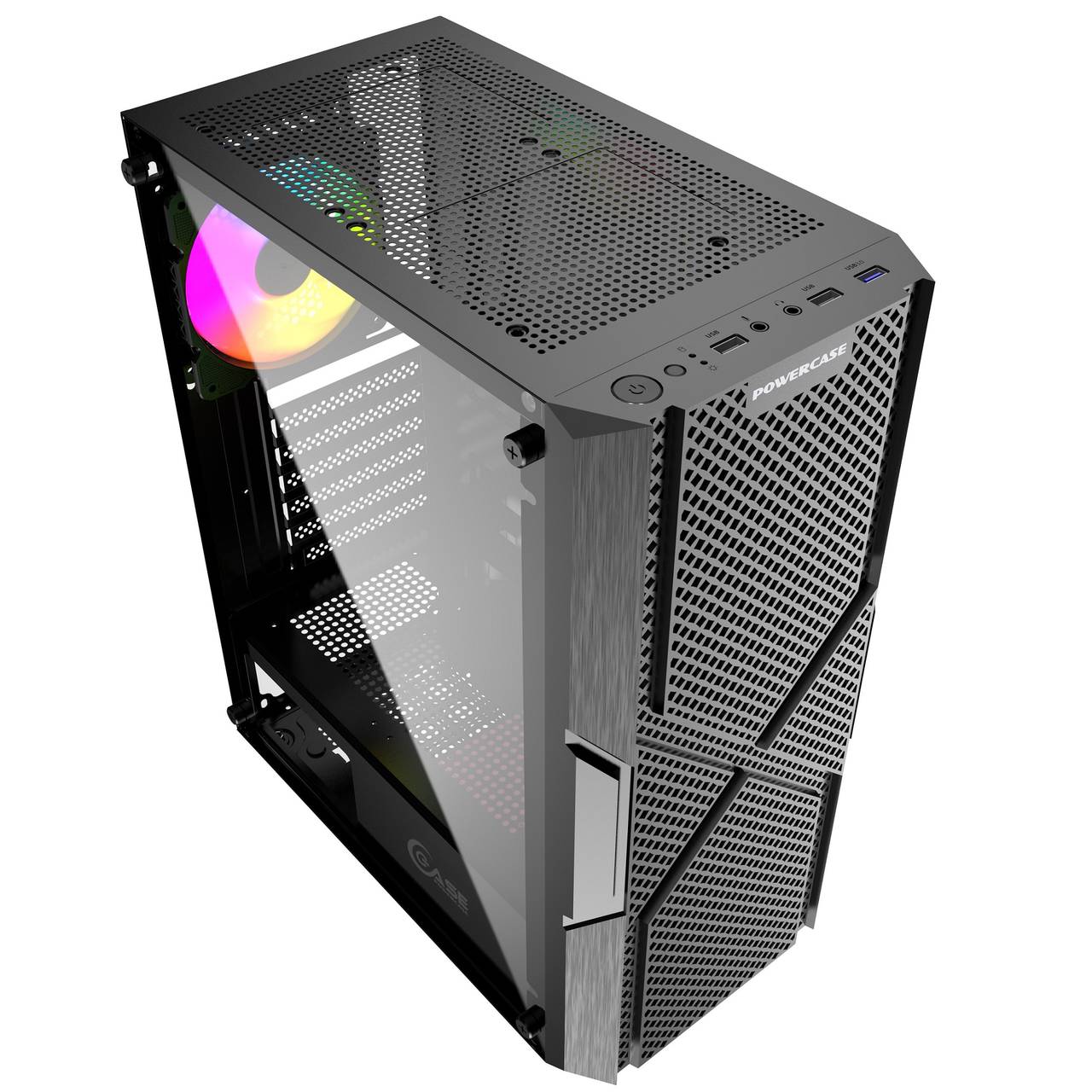 Powercase Mistral T4B, Tempered Glass, 4x 120mm 5-color fan, чёрный, ATX