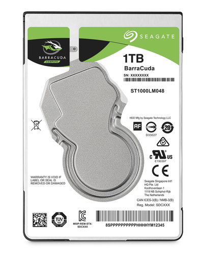 Жесткий диск Seagate Barracuda HDD SATA 2,5" 1Tb, 5400 rpm, 128Mb buffer, 512e/4Kn, ST1000LM048, 1 year, (analog ST1000LM035)