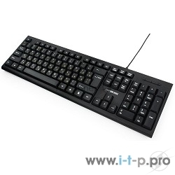 Клавиатура проводная Гарнизон GK-120, USB, черный, поверхность- карбон
