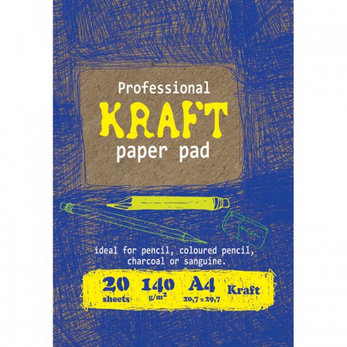 Папка для рисования А4, 20л, блок крафт 140г/м2, 02656