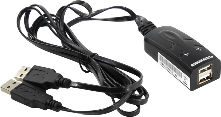 Multico <EW-K1302UM> 2-port USB KM Switch  (клавиатураUSB+мышьUSB, кабели несъемные)
