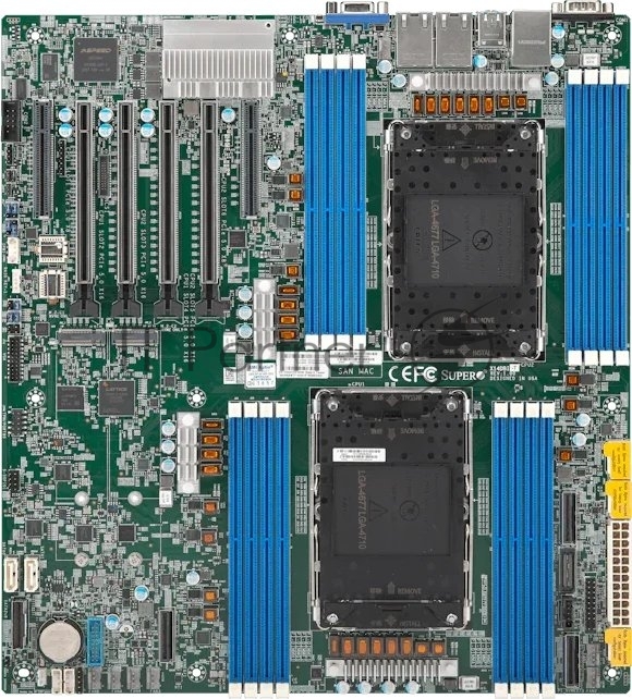 Материнская плата Supermicro X14DBI-T, LGA4710, SoC, 16xDDR5 RDIMM, 10xSATA 6Gb/s, 2xM.2 PCIe, 4xPCIe 5.0 x16, 2xPCIe 5.0 x8, 1xVGA, 2x 10Gb LAN, 1x 1Gb LAN, 4xUSB 3.0, 0x3.5 мм, E-ATX