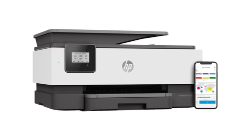 HP Officejet 8013(Pr/Scan(1200х1200)/Copier/Fax, A4, 1200dpi/4 разделенных цвета, mono-18(ISO); color-10(ISO), 256Mb, Двухсторонняя печать, сканирование на USB, 1tray 225, АПД 35(8ppm), Сенсорный ЧБ дисплей 5.58 см, ePrint, Apps, USB/Wireless 802.11g/b/n)(Замена J7K33A) ( 1KR70B )