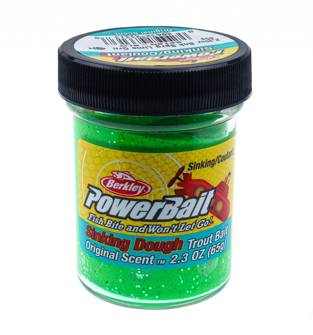 Форелевая паста Berkley Sinking Dough Trout Bait Snk Lime Grn Тонущая цв зеленый с блеском SAP-1525280