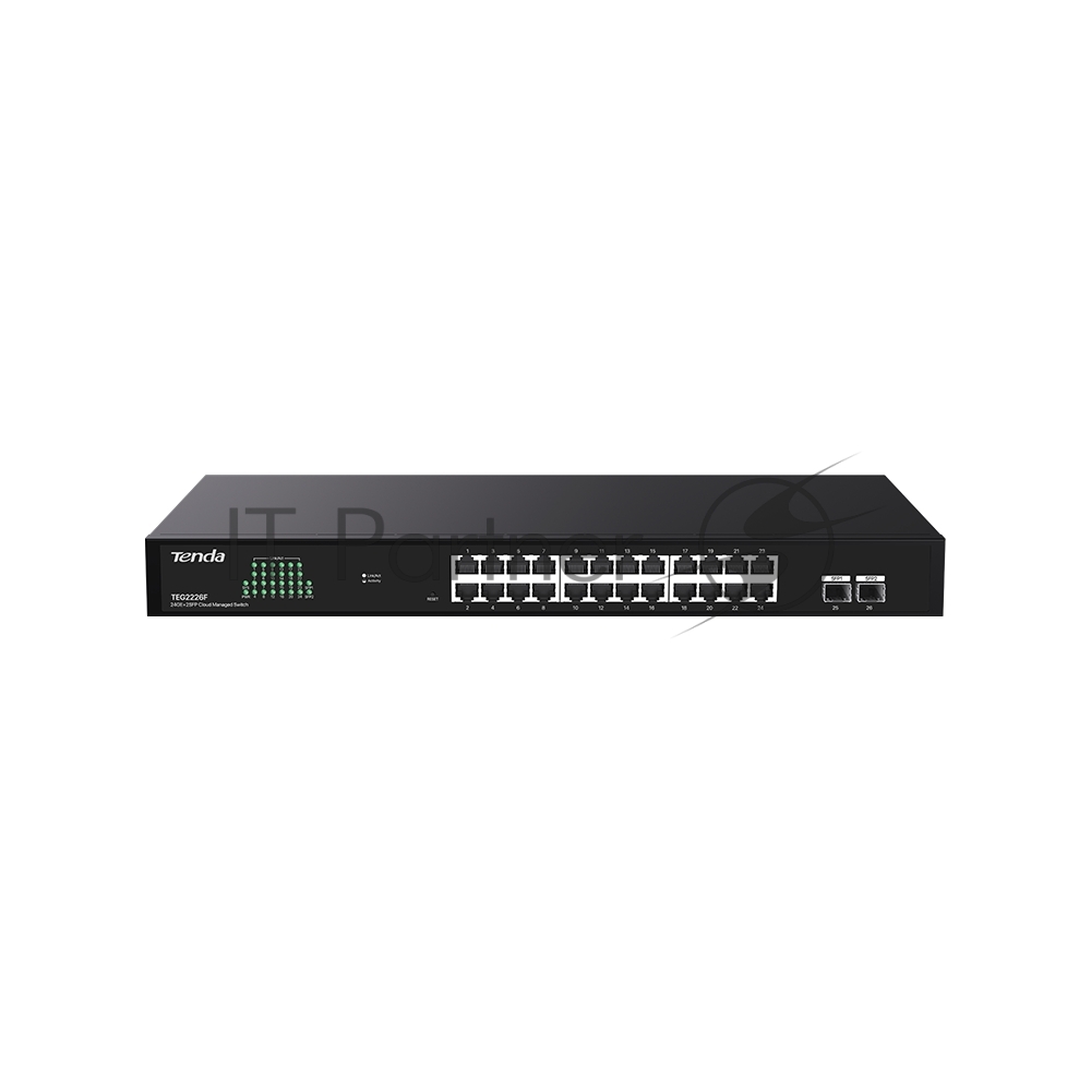 Коммутатор Tenda TEG2226F, 24×1 Гбит/с + 2×1 Гбит/с SFP, управляемый