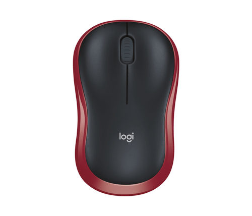 Мышь Logitech M186 черный/красный оптическая 1000dpi беспров. USB для ноутбука 2but (910-004133)