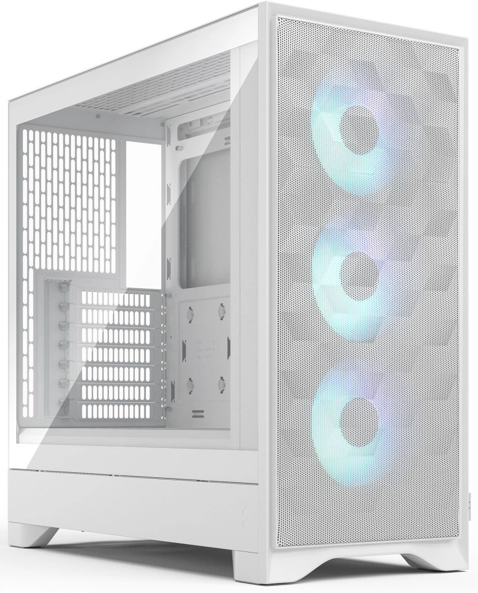 Корпус ПК без блока питания/ Case Fractal Design Pop 2 Air TG RGB, Midi-Tower, 3x120mm, 1xUSB-C + 1xUSB-A 3.2 ATX, mATX, mITX White