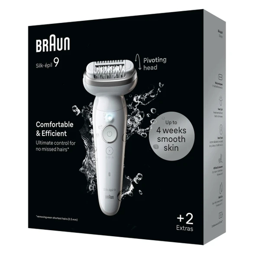 Эпилятор Braun SES9-011 скор.:2 насад.:3 от электр.сети  от аккум. белый/золотистый