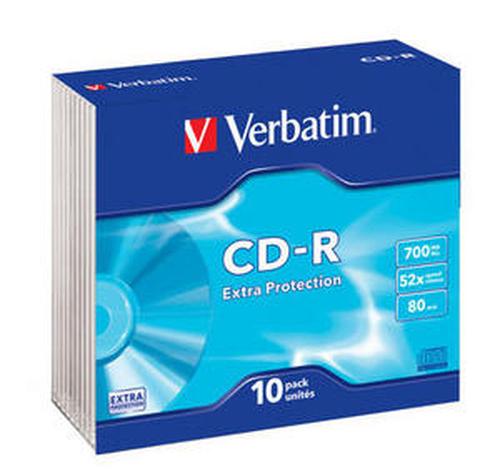 Диск Verbatim CD-R, 700Mb, 52x, Slim Case, 10 шт, DataLife (43415)