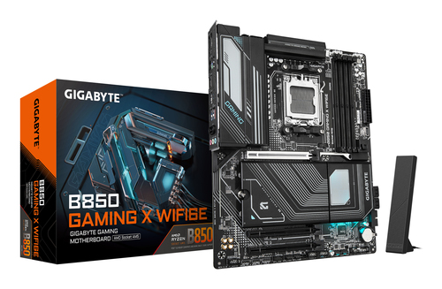 Материнская плата Gigabyte B850 GAMING X WIFI6E, AM5, AMD B850, 4xDDR5, 4xSATA, 3xM.2, 1xPCI-E 5.0 x16, 2xPCI-E 3.0 x1, 1xHDMI, 1xDP, 1x 2.5Gb LAN, 3xUSB-A 3.2 Gen 1, 1xUSB-A 3.2 Gen 2, 3xUSB-A 2.0, 1xUSB-C 3.2 Gen 2, 3x3.5 мм, 7.1, ATX