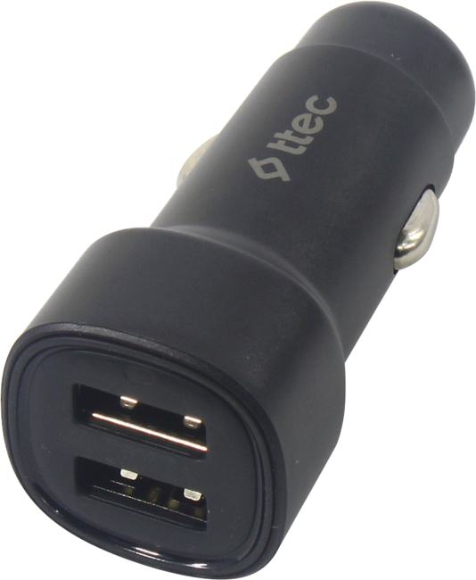 TTEC <2CKS31DS> Автомобильное зарядное уст-во USB (Вх. DC12-24V,Вых. DC5V, 15.5W,  2xUSB, кабель Lightning+USB-C)