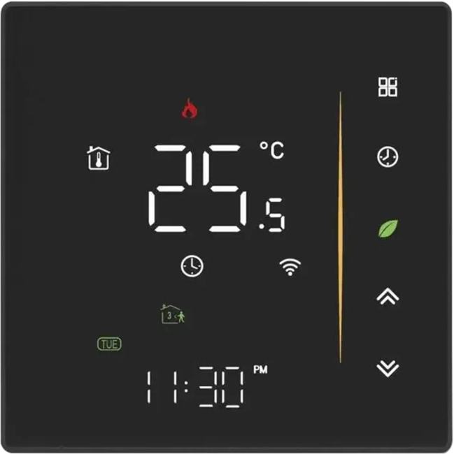 Умный терморегулятор для теплого пола MOES Zigbee Electric Heating Thermostat Black (черный)