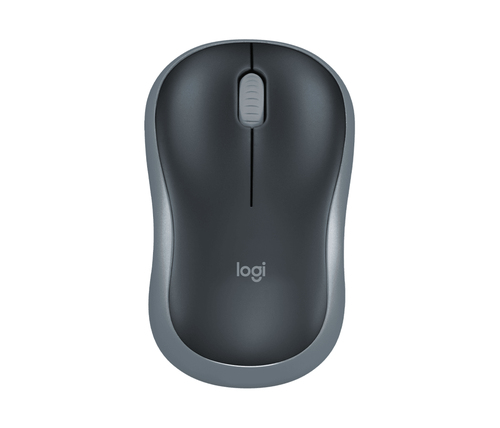 Мышь Logitech M186 черный/серый оптическая (1000dpi) беспроводная USB2.0 для ноутбука (2but) (910-004131)