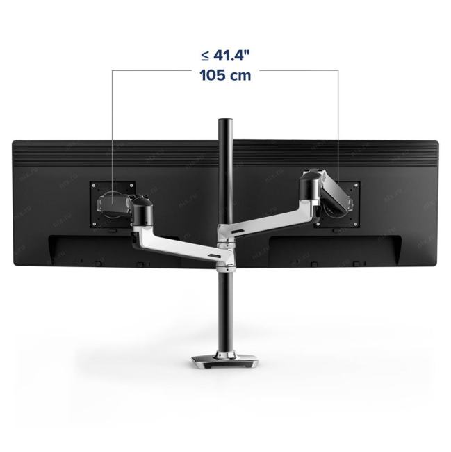 45-549-026 Ergotron LX  Двойное  наcтольное  крепление черный-серебро