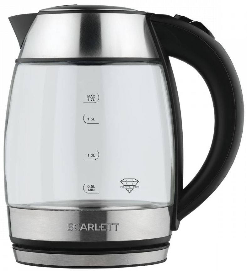 SCARLETT Чайник электрический SC-EK27G94 1.7л. 2200Вт нержавеющая сталь корпус: стекло/металл/пластик