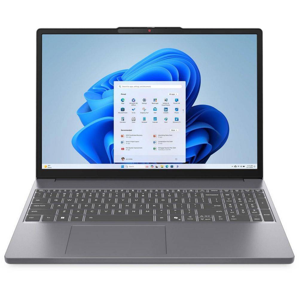 Ноутбук Lenovo IdeaPad Slim 3 15IRH10 Intel Core i5-13420H/16Gb (soldered D5)/SSD512Gb/UMA/15.3"/IPS/WUXGA/1920x1200/60Hz/NoOS/Luna Grey/1.59kg (83K100VEIN)