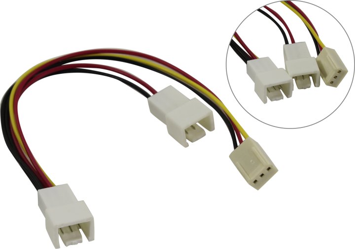 Akasa <AK-FY320> Разветвитель питания для  вентилятора с 3pin->2x3pin