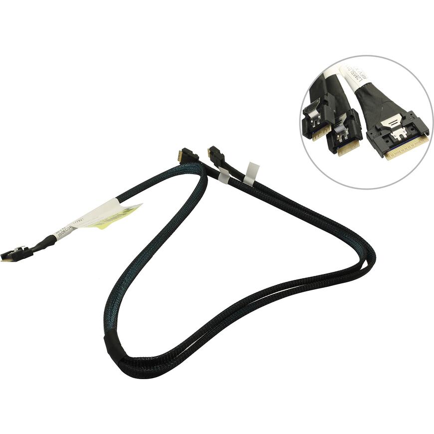 Кабель L285MM006-SD-R    Cable MCIO x8 74P (STRAIGHT TYPE)  -TO-  MCIO x8 74P (STRAIGHT TYPE) , 85 Ohm, L:80cm