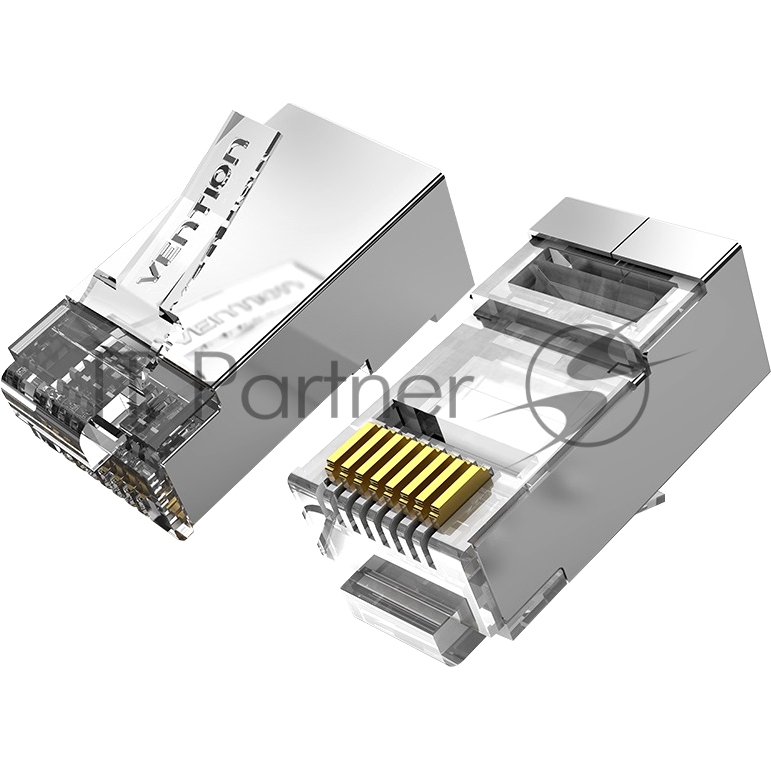 Коннектор Vention RJ45 (8p8c), FTP, cat. 6A, под витую пару, экранированный (10шт.)