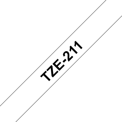 Картридж для Brother TZe-211 (TZ211) с ламинированной лентой,6 мм (8м, чёрный текст на белом фоне) MyLabel
